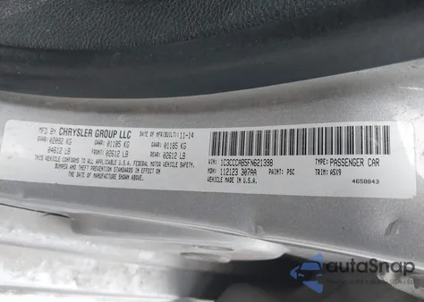 2015 Chrysler 200 Limited from USA, damaged, VIN 1C3CCCAB5FN621398